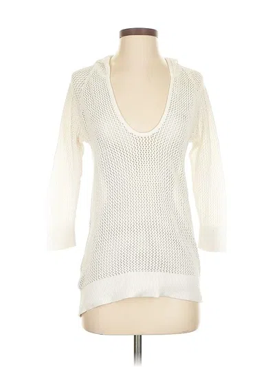 Pre-owned Ann Taylor Loft Pullover Sweater In White