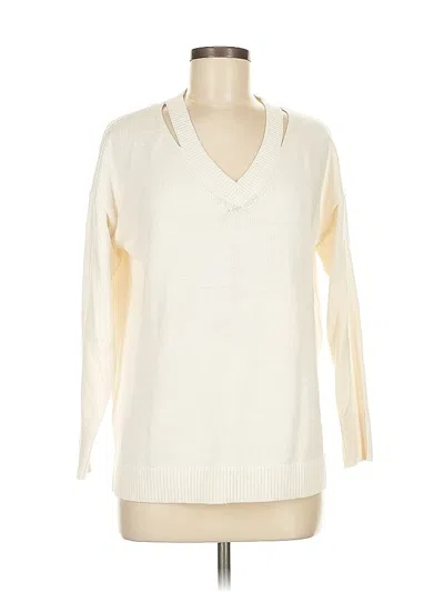 Pre-owned Ann Taylor Loft Pullover Sweater In White