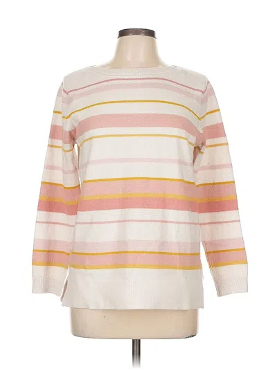 Pre-owned Ann Taylor Loft Pullover Sweater In White