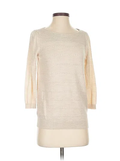 Pre-owned Ann Taylor Loft Pullover Sweater In White