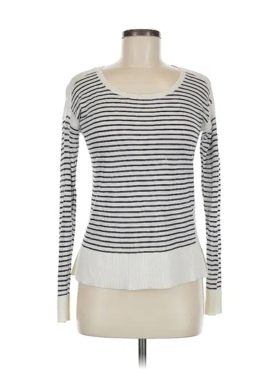 Pre-owned Ann Taylor Loft Pullover Sweater In White