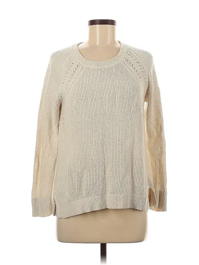 Pre-owned Ann Taylor Loft Pullover Sweater In White