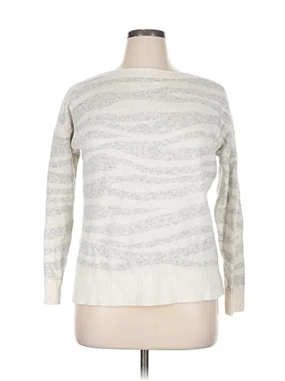 Pre-owned Ann Taylor Loft Pullover Sweater In White