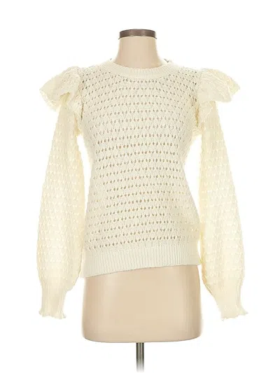 Pre-owned Ann Taylor Loft Pullover Sweater In White