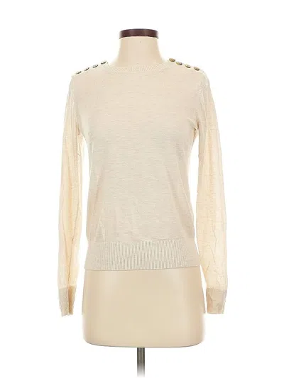 Pre-owned Ann Taylor Loft Pullover Sweater In White