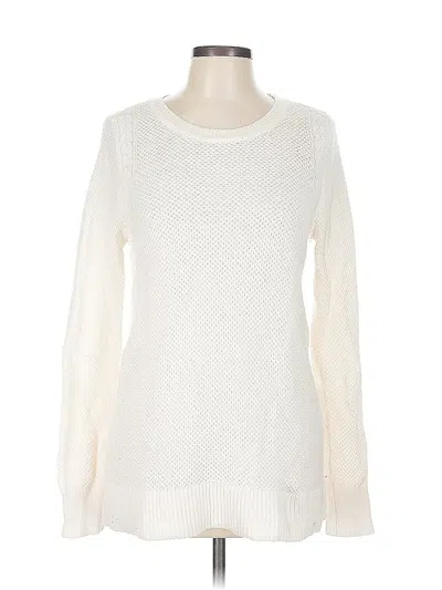 Pre-owned Ann Taylor Loft Pullover Sweater In White