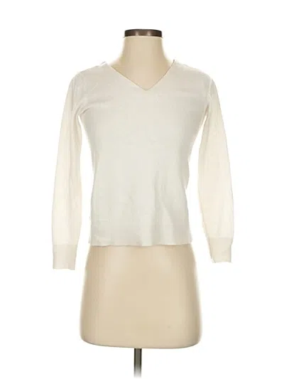 Pre-owned Ann Taylor Loft Pullover Sweater In White