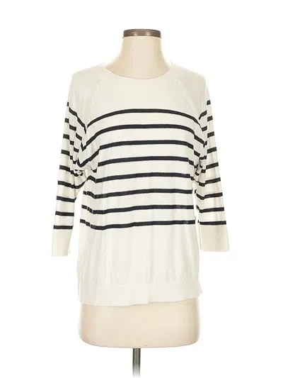 Pre-owned Ann Taylor Loft Pullover Sweater In White