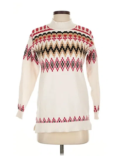 Pre-owned Ann Taylor Loft Pullover Sweater In White