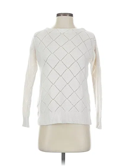 Pre-owned Ann Taylor Loft Pullover Sweater In White