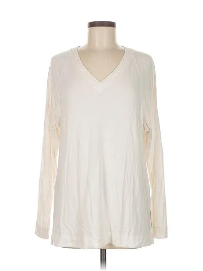 Pre-owned Ann Taylor Loft Pullover Sweater In White
