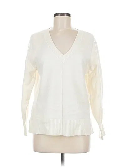 Pre-owned Ann Taylor Loft Pullover Sweater In White