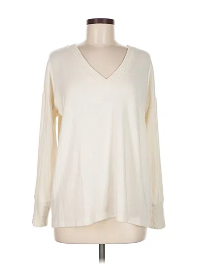 Pre-owned Ann Taylor Loft Pullover Sweater In White