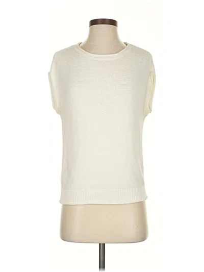 Pre-owned Ann Taylor Loft Pullover Sweater In White