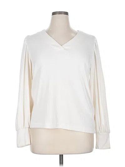 Pre-owned Ann Taylor Loft Pullover Sweater In White