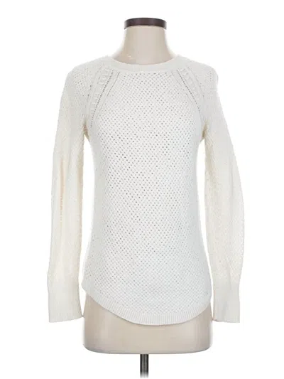 Pre-owned Ann Taylor Loft Pullover Sweater In White