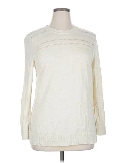 Pre-owned Ann Taylor Loft Pullover Sweater In White