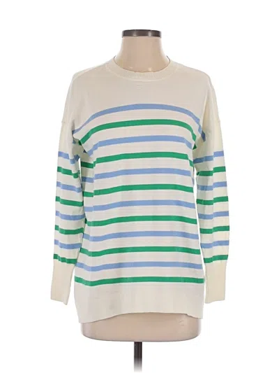 Pre-owned Ann Taylor Loft Pullover Sweater In White