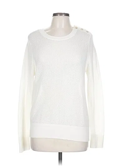 Pre-owned Ann Taylor Loft Pullover Sweater In White