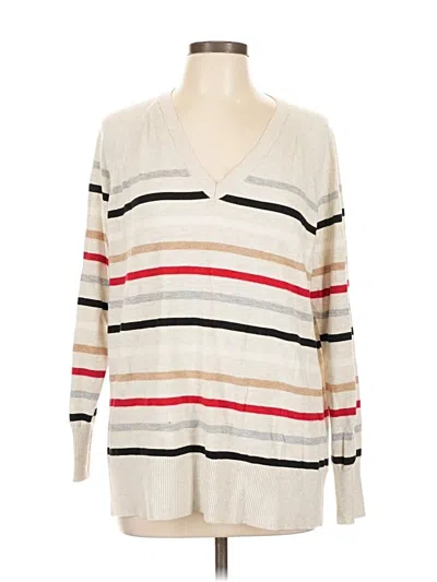 Pre-owned Ann Taylor Loft Pullover Sweater In White