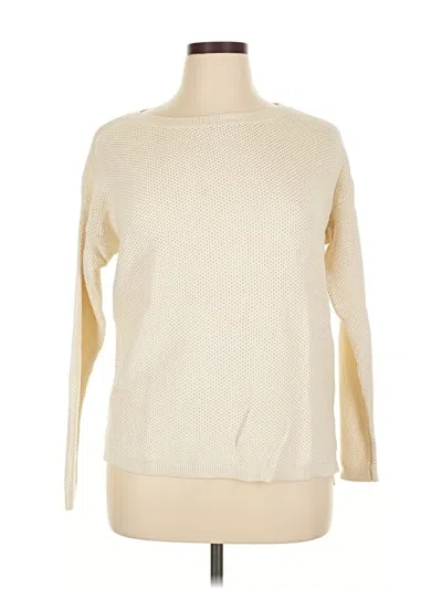 Pre-owned Ann Taylor Loft Pullover Sweater In White