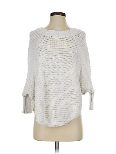 Pre-owned Ann Taylor Loft Pullover Sweater In White
