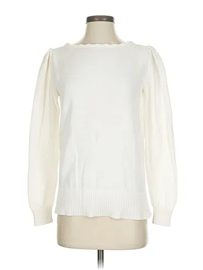 Pre-owned Ann Taylor Loft Pullover Sweater In White