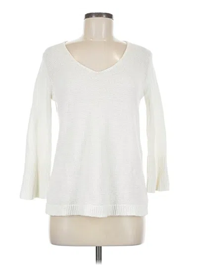 Pre-owned Ann Taylor Loft Pullover Sweater In White