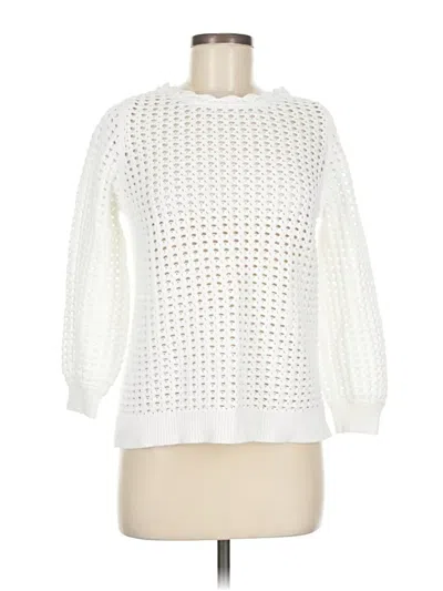 Pre-owned Ann Taylor Loft Pullover Sweater In White