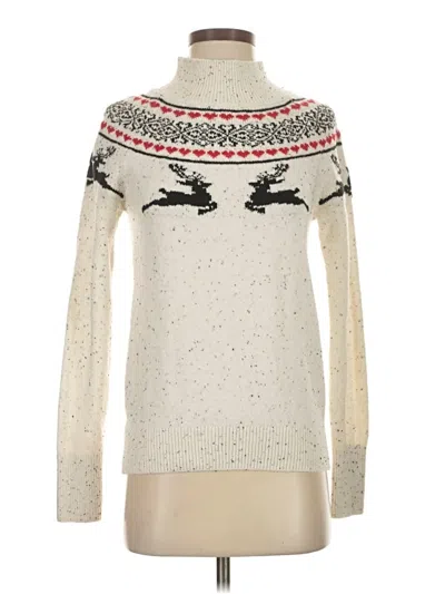 Pre-owned Ann Taylor Loft Pullover Sweater In White