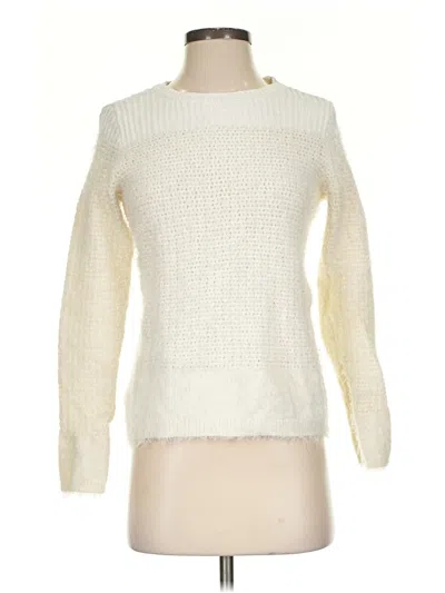 Pre-owned Ann Taylor Loft Pullover Sweater In White