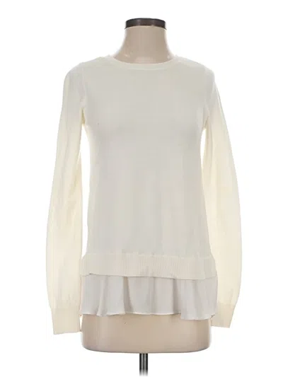 Pre-owned Ann Taylor Loft Pullover Sweater In White