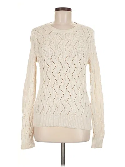 Pre-owned Ann Taylor Loft Pullover Sweater In White