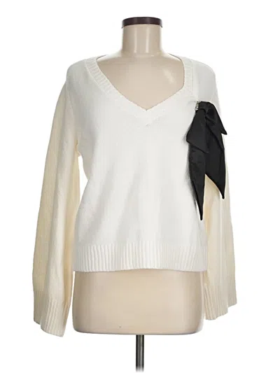 Pre-owned Ann Taylor Loft Pullover Sweater In White