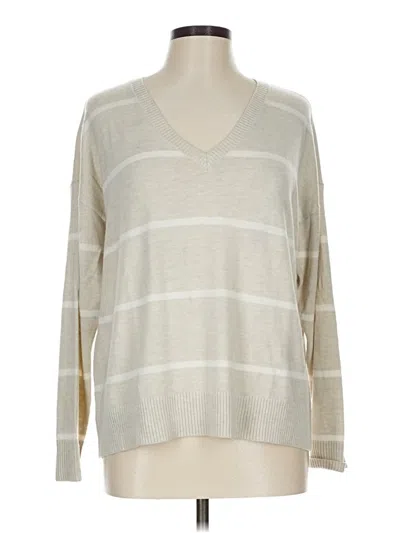 Pre-owned Ann Taylor Loft Pullover Sweater In White