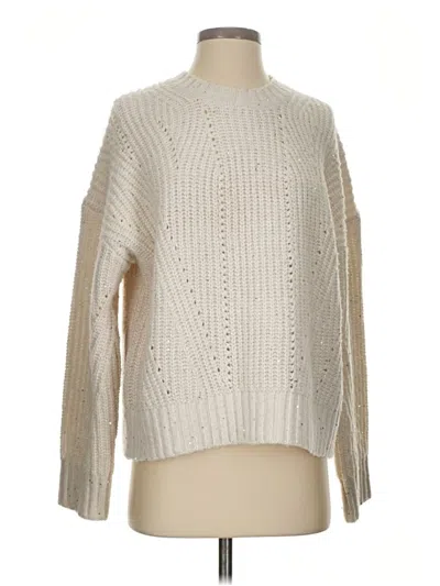 Pre-owned Ann Taylor Loft Pullover Sweater In White