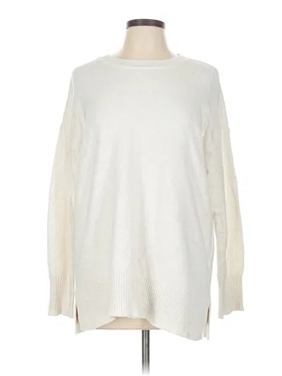 Pre-owned Ann Taylor Loft Pullover Sweater In White
