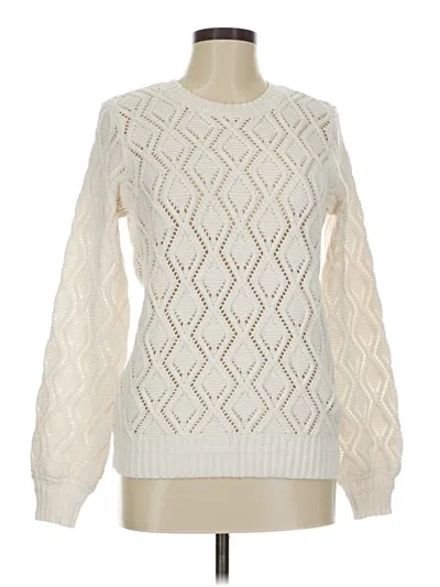 Pre-owned Ann Taylor Loft Pullover Sweater In White