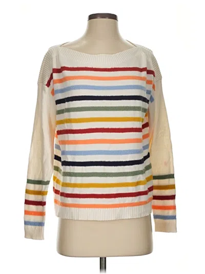 Pre-owned Ann Taylor Loft Pullover Sweater In White