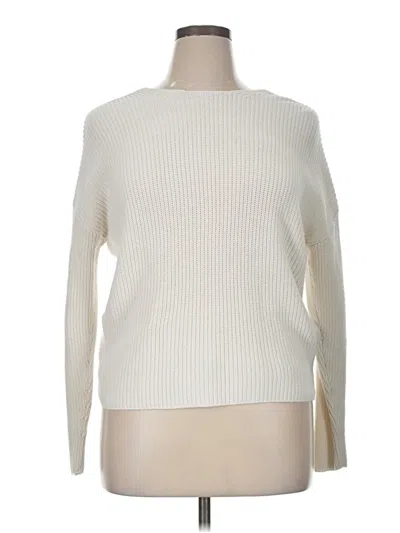 Pre-owned Ann Taylor Loft Pullover Sweater In White