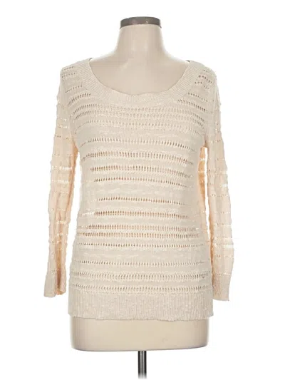 Pre-owned Ann Taylor Loft Pullover Sweater In White