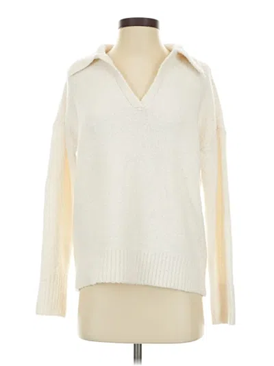 Pre-owned Ann Taylor Loft Pullover Sweater In White