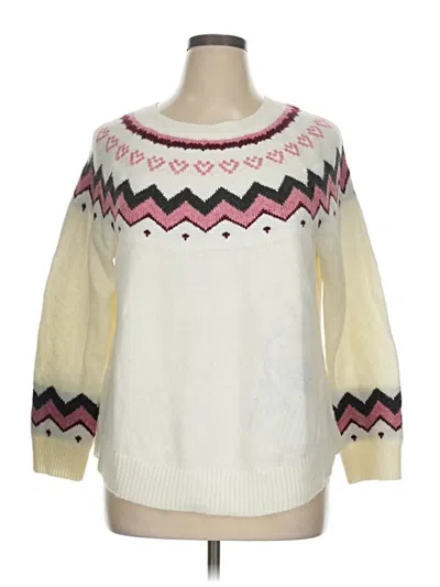 Pre-owned Ann Taylor Loft Pullover Sweater In White