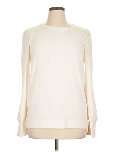 Pre-owned Ann Taylor Loft Pullover Sweater In White