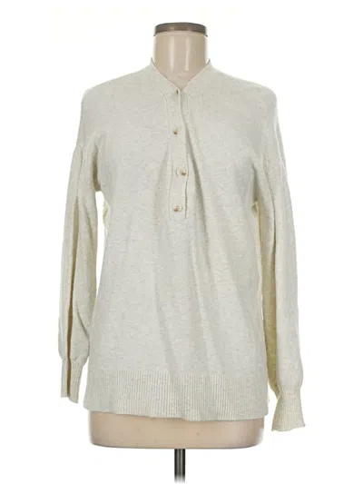 Pre-owned Ann Taylor Loft Pullover Sweater In White