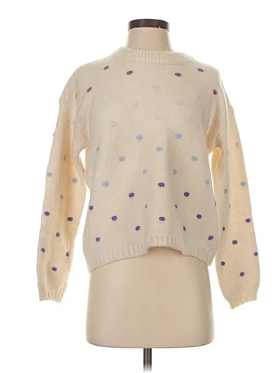 Pre-owned Ann Taylor Loft Pullover Sweater In White