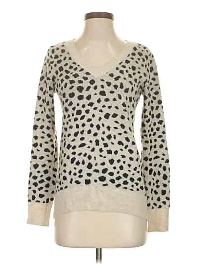 Pre-owned Ann Taylor Loft Pullover Sweater In White