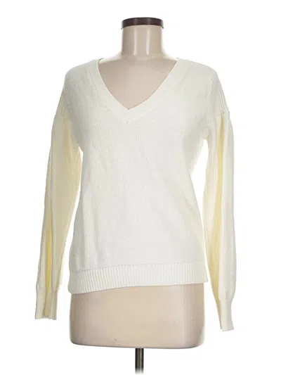 Pre-owned Ann Taylor Loft Pullover Sweater In White