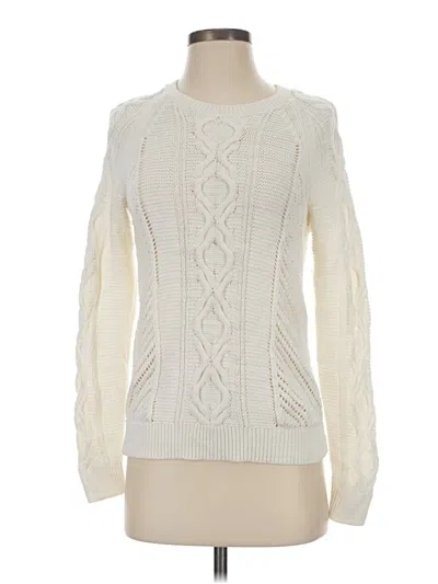 Pre-owned Ann Taylor Loft Pullover Sweater In White