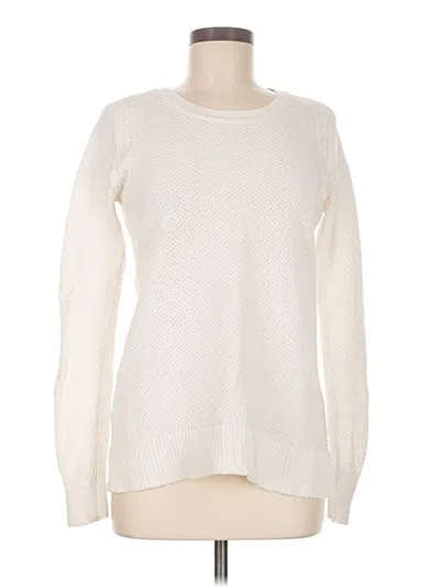 Pre-owned Ann Taylor Loft Pullover Sweater In White